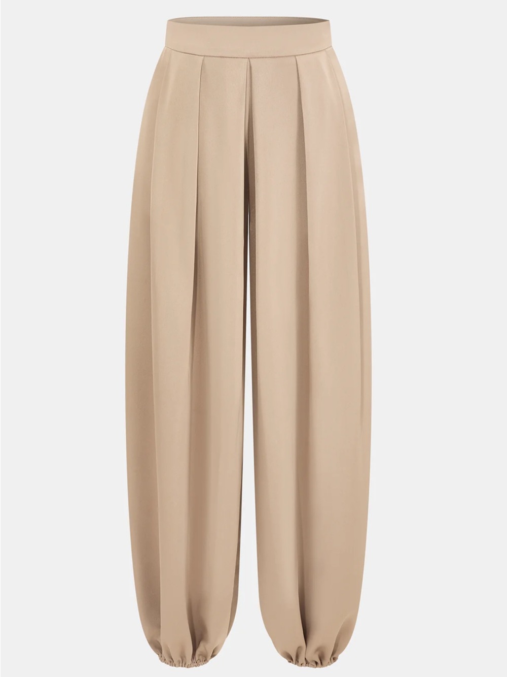 Commense Mid-Waist Satin Pleated Balloon Pants Size XL NWT